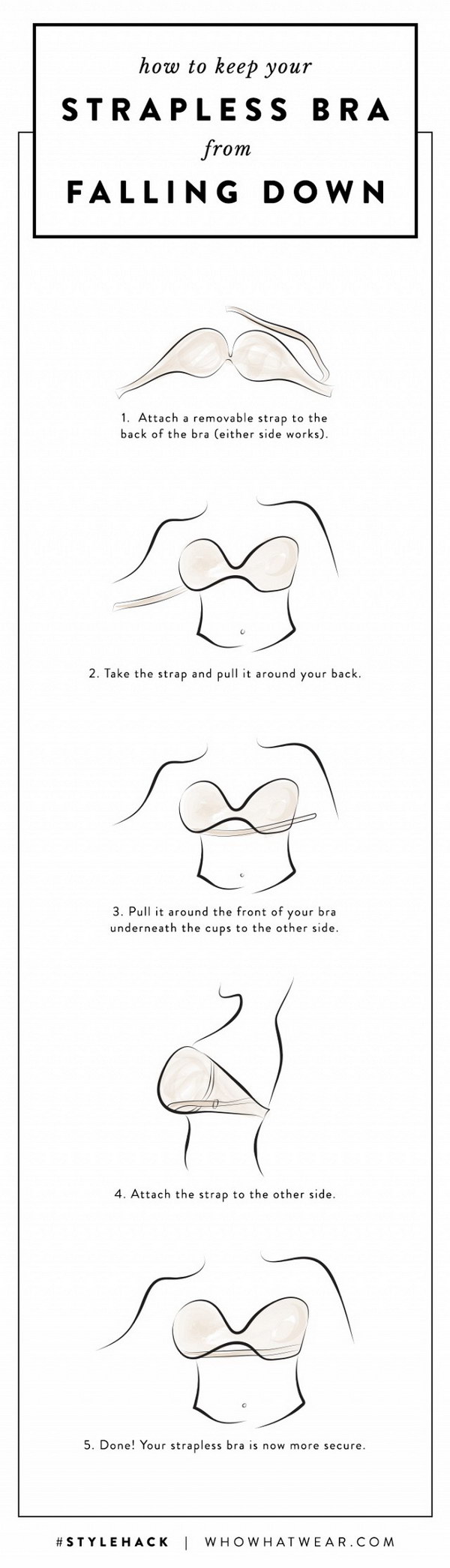 Easy Trick to Keep Your Strapless Bra From Falling Down. 