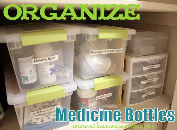 Easy way to Organize Medicine Bottles 