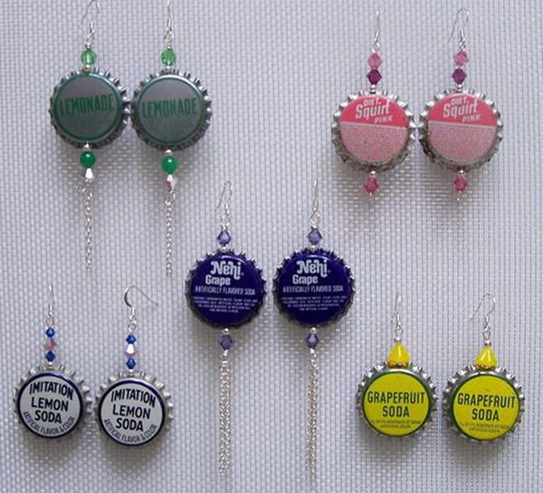 Bottle Cap Earrings. You can't go wrong with this stylish pair of bottle cap earrings. See the tutorial 