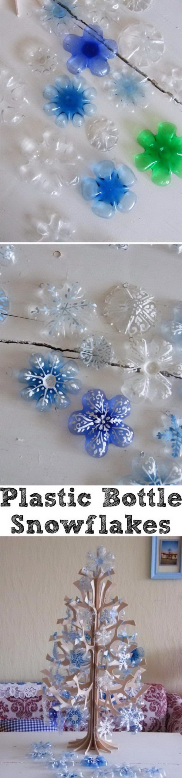 Plastic Bottle Snowflakes. 