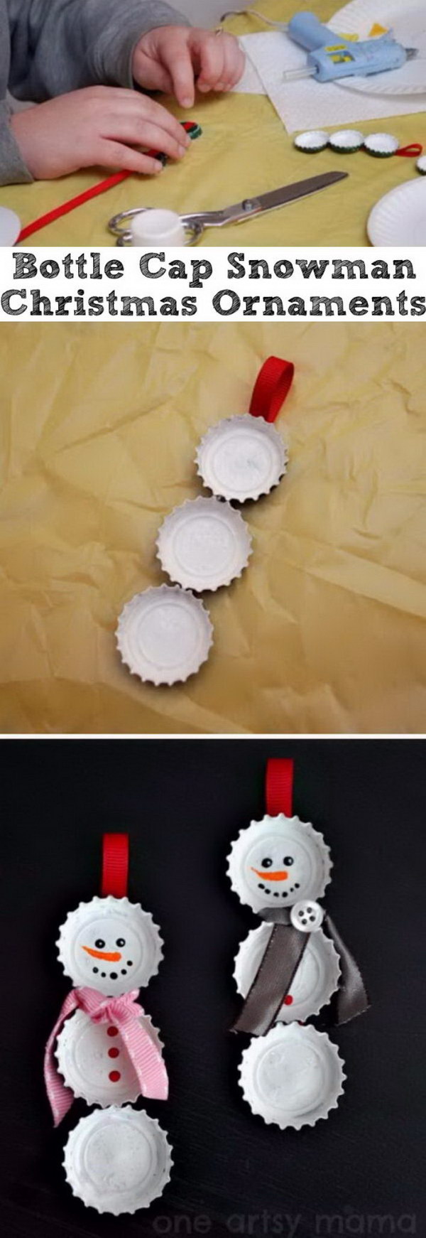 Cool DIY Snowman Christmas Ornament. 