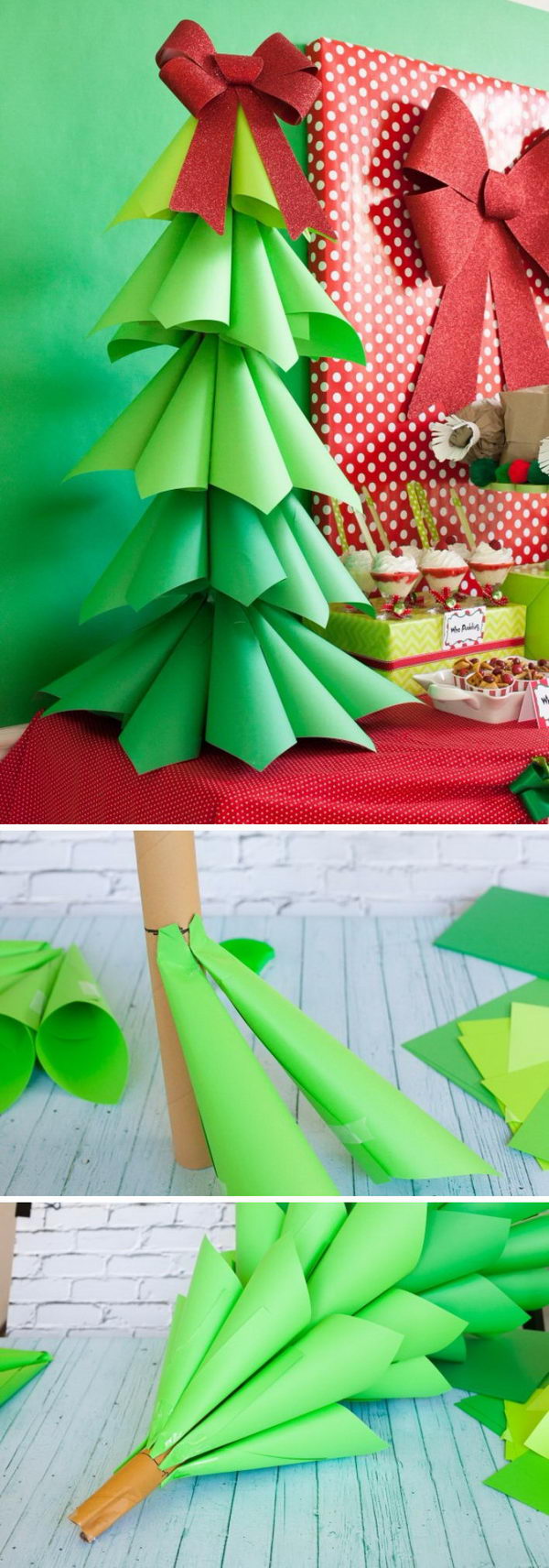 Giant Ombre Paper Cone Christmas Trees. 