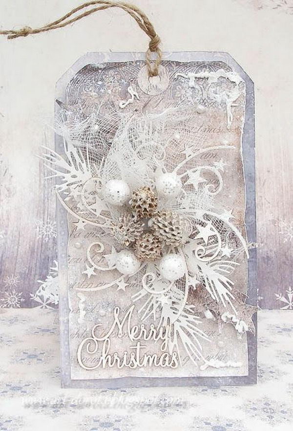 Shabby Chic Christmas Gift Tag. 