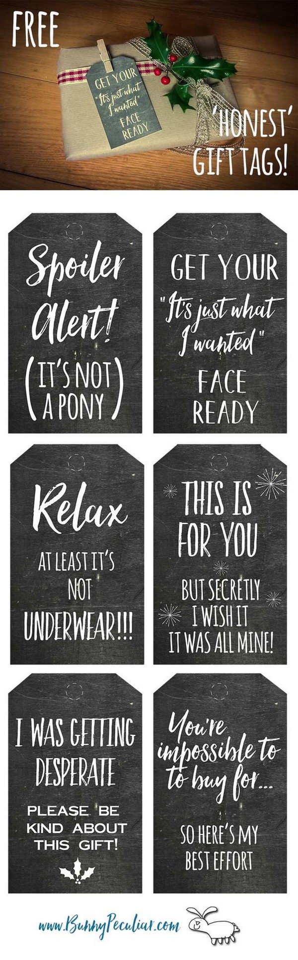 Christmas Chalkboard Gift Tags. 