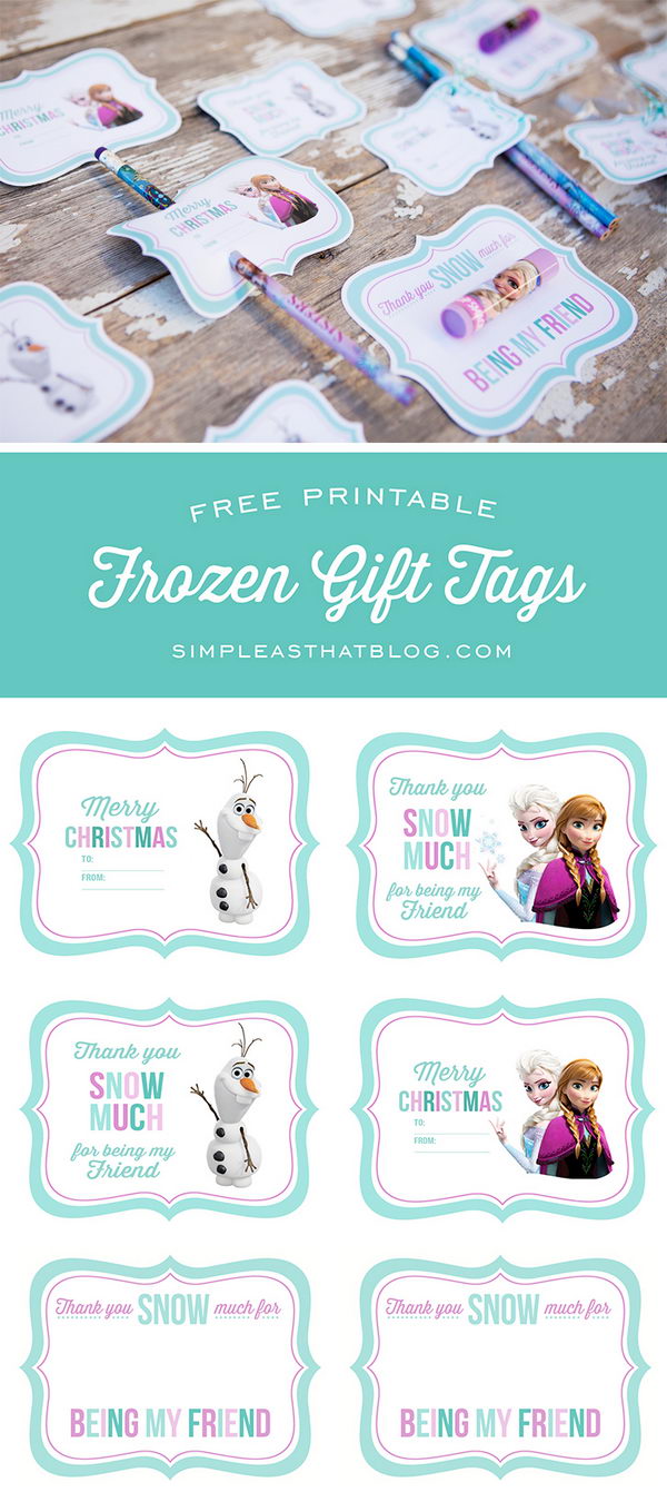 Free Printable Disney Frozen Gift Tags. 