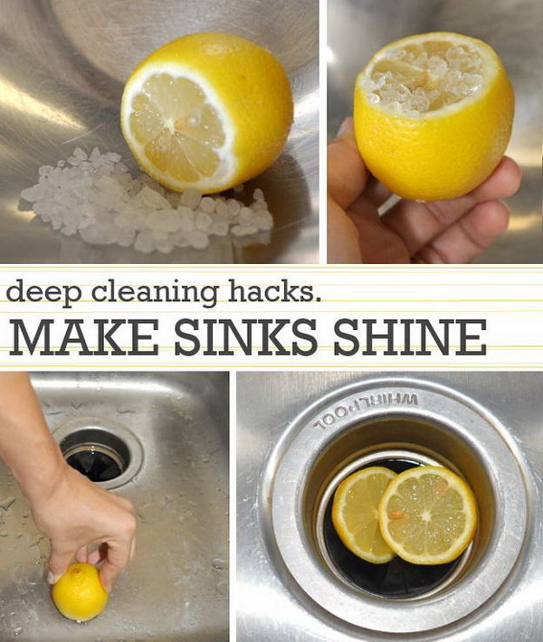 Make Your Stainless Steel Sink Shin With Lemons And Salt 