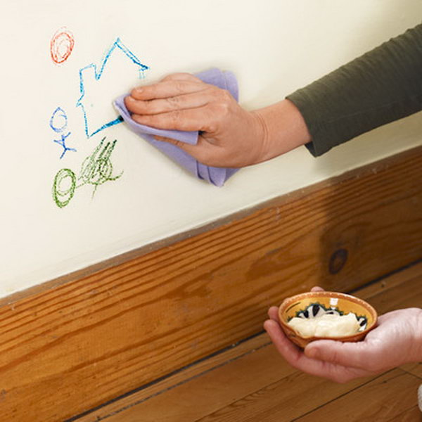 Use Mayonnaise to Erase Crayon from Walls 