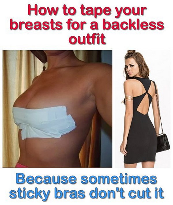 How to Tape Your Breasts for a Backless Outfit? 