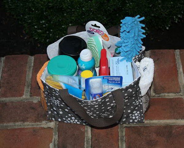 College Care Box Filled with Cleaning Supplies