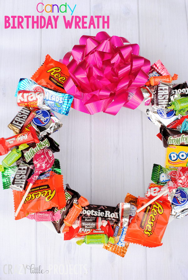 Candy Birthday Wreath. 