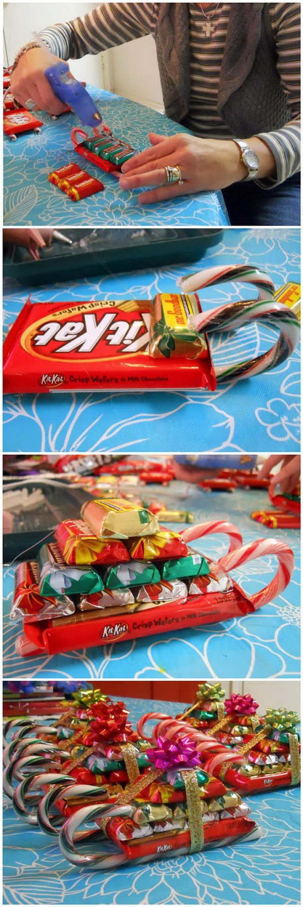 Homemade Candy Sleighs. 