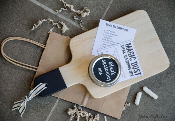  Chalkboard Handle Cutting Board. Personalized the plain cutting board  with some chalkboard paint and a ribbon. Get the tutorial 