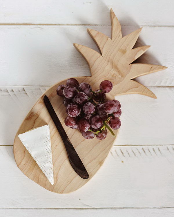  Pineapple Shaped Cutting Board. Such a unique cutting board in the shape of pineapple, and it adds more style to your kitchen. Get the tutorial 