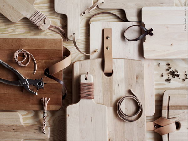 IKEA Hack for Cutting Board with Elegant Leather Accents. See more details 