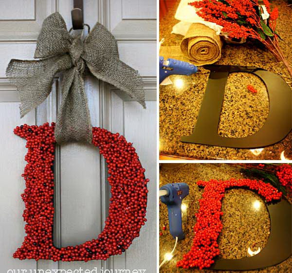 DIY Christmas Berries Wreath. 