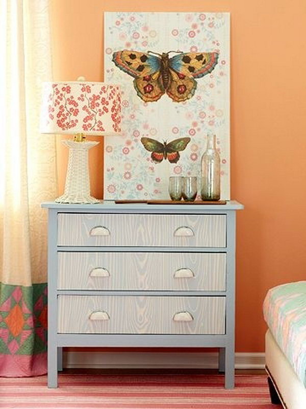 Faux Wood Paneling Dresser Makeover. See how 