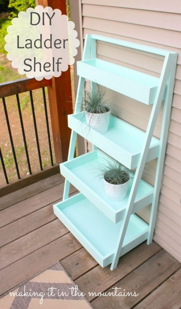 DIY Ladder Shelf. 