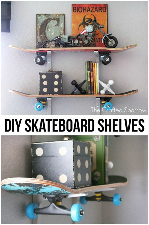 DIY Skateboard Shelves. 