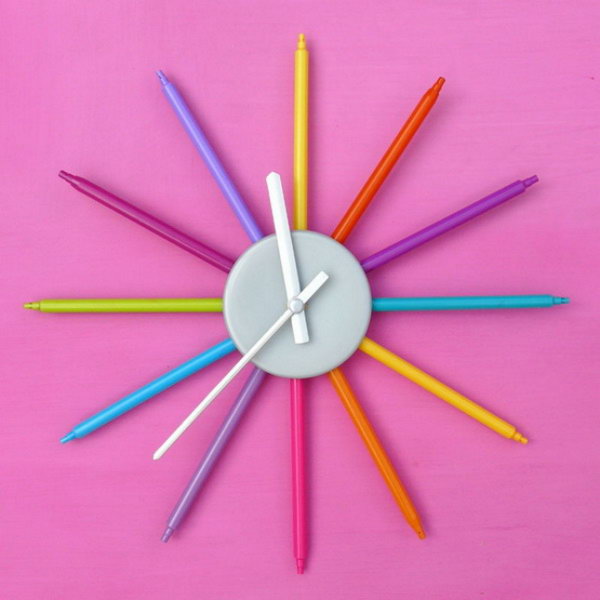 Color Markers Wall Clock. Get the instructions 