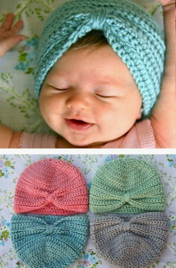 Crochet Baby Turban. Bring a pop of fun color to any outfit with this simple and easy crochet baby turban for your little one. 