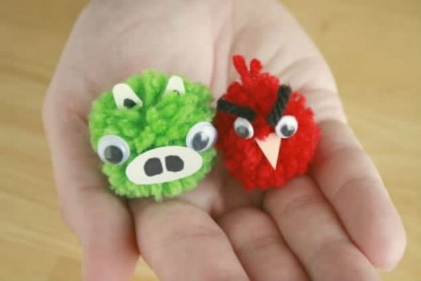 Cute Angry Bird Pom Poms 