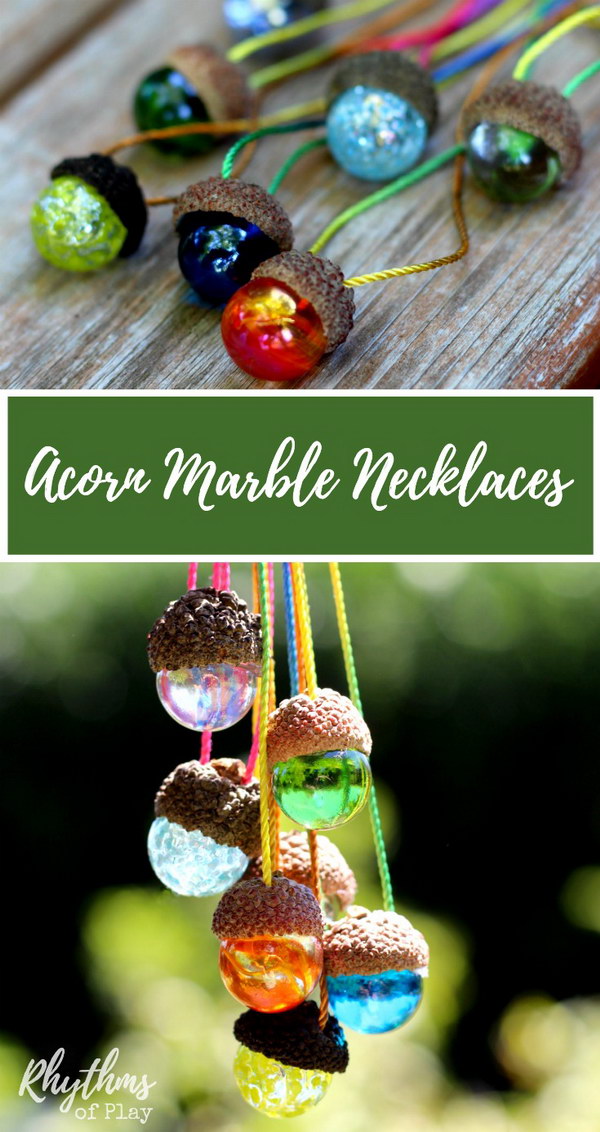 DIY Acorn Marble Necklace