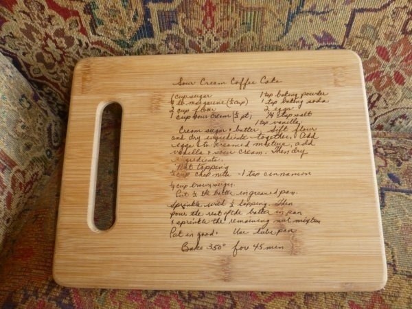 Family Recipe Etched Cutting Board 