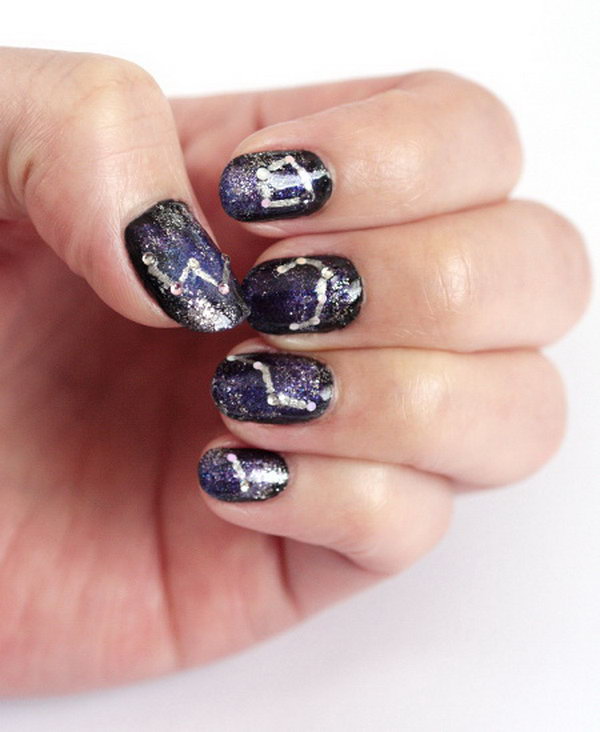 Galaxy Nail Art Design. Tutorial 