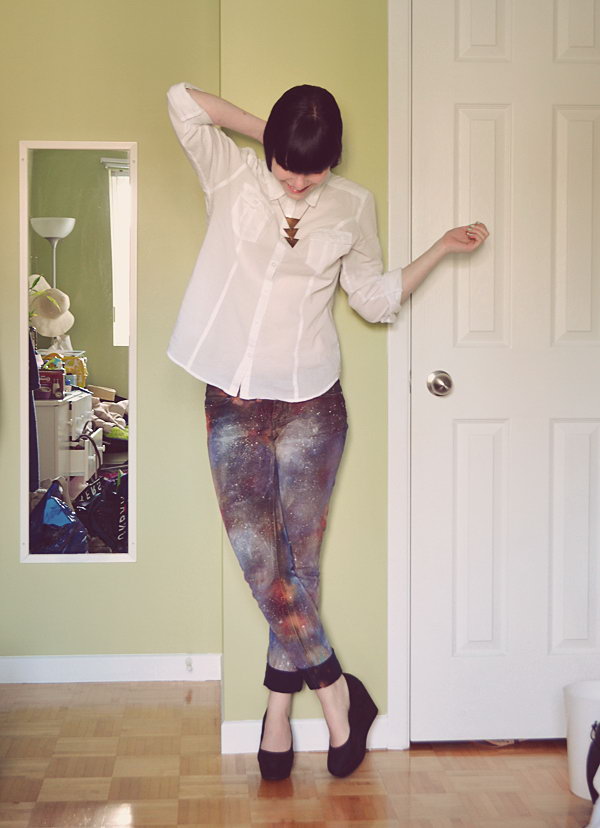 DIY Galaxy Jeans. Gorgeous transformation. Tutorial  