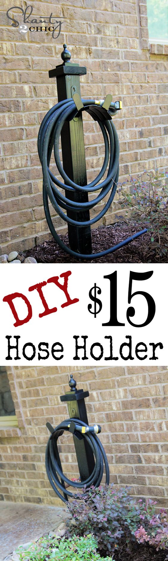 DIY Hose Holder For Your Garden. Get the full direction 