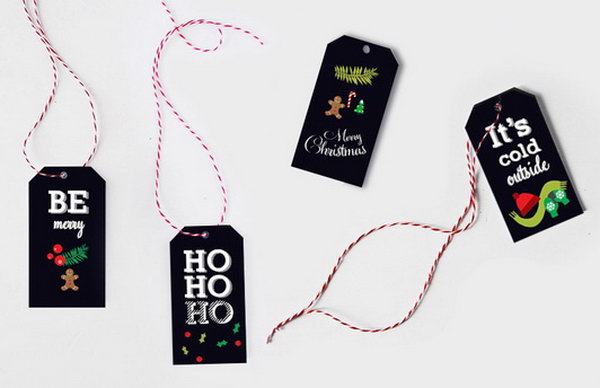 Christmas Tags for Dark Paper. 