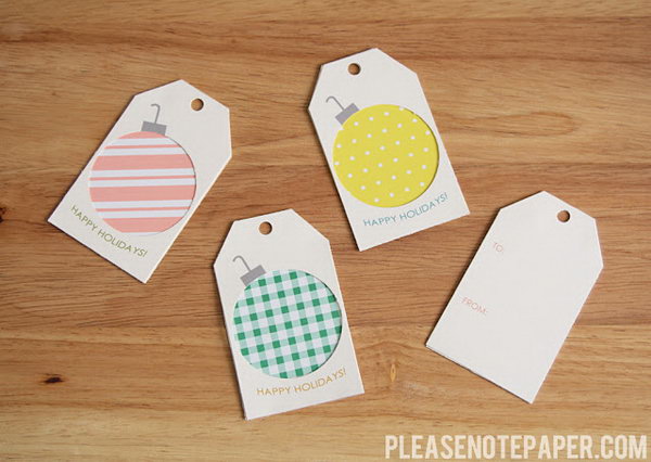 Scrap Paper Ornament Gift Tags. 