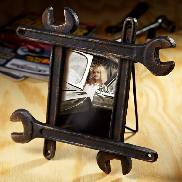 Wrench Picture Frame. This photo frame is a great gift for him to show what's most important to him. 