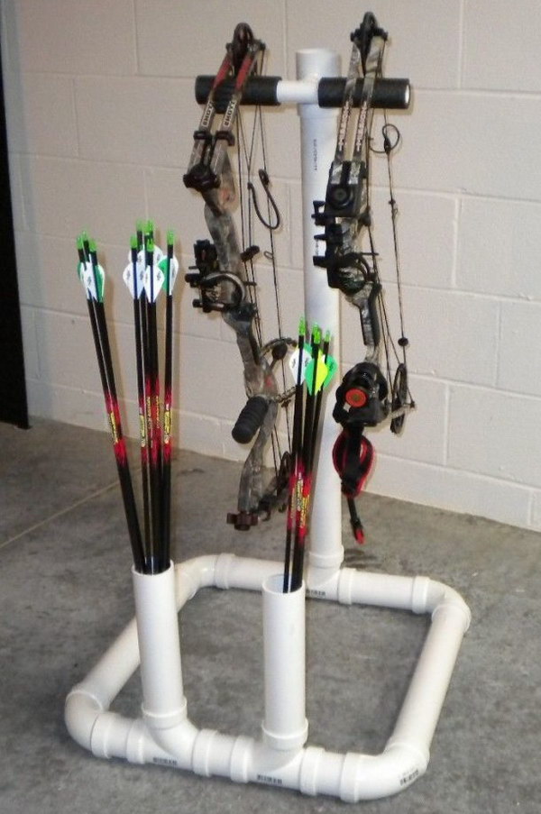 Bow Stand. This pvc bow stand makes practicing your archery so much easier and more convienent. It's a great gift idea for hunt lovers.