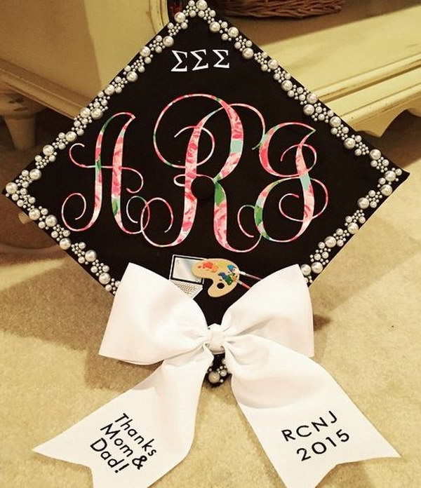 Lilly Pulitzer Grad Cap With A Bow 