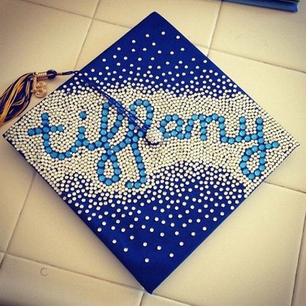 Bedazzled Name Graduation Cap 