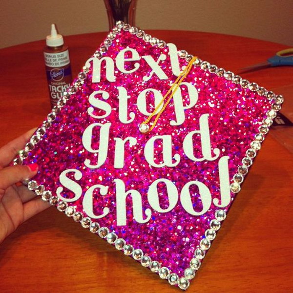 Shimmery Pink Graduation Cap 