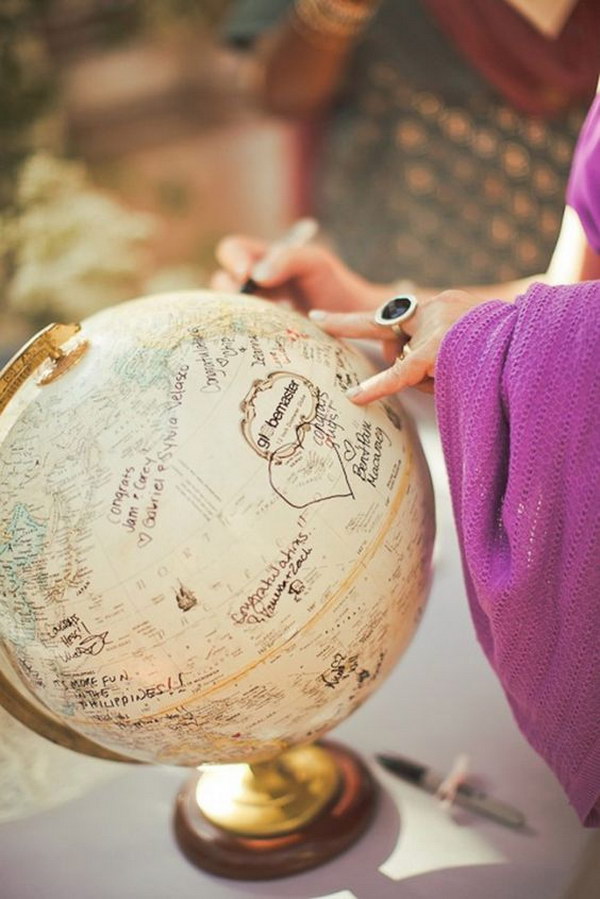 Snag A Vintage Globe And Have Your Guests Write Their Well Wishes. 