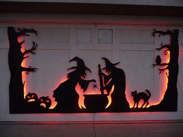 Halloween Garage Door Silhouette 