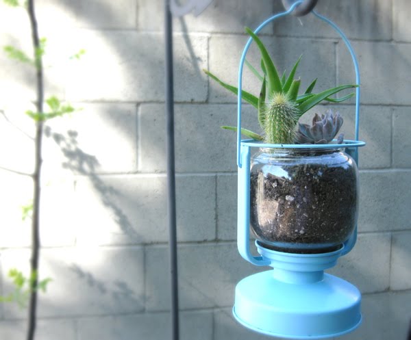 A MORKT IKEA Lantern Turned as a Fun Planter. 