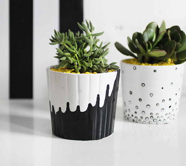 Painted Succulent Pots. 