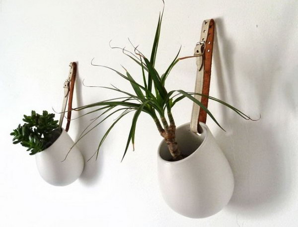 Belted Hanging Pots. 