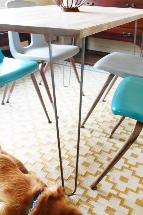 Modern and Personalized Dinning Room table with IKEA Hairpin Legs. Get the directions 