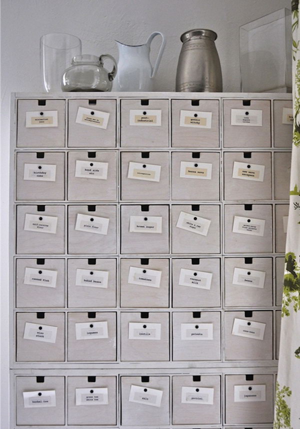 IKEA CD Drawers Hacked into a Wall of Drawers. 