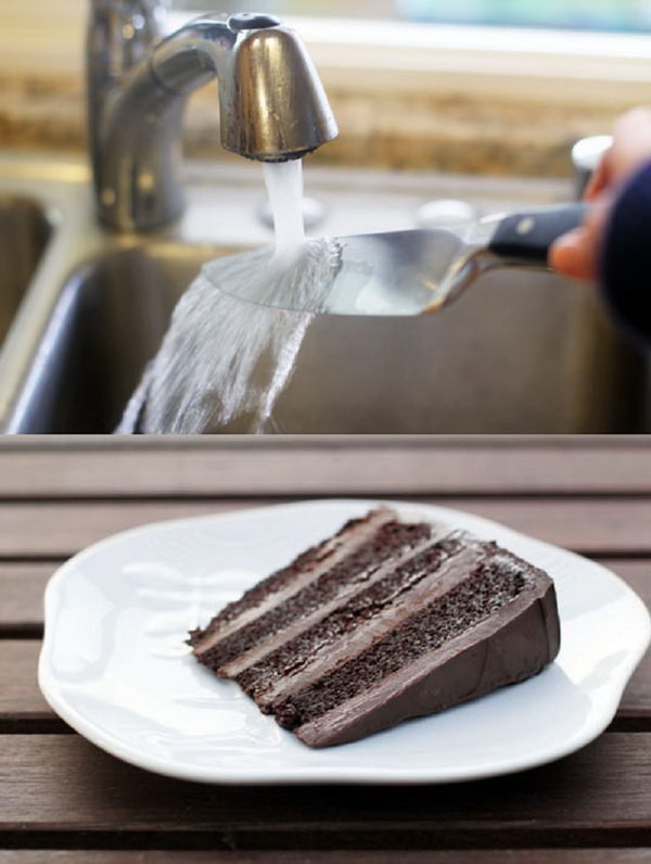 Slice Cake Perfectly with a Hot Knife. 