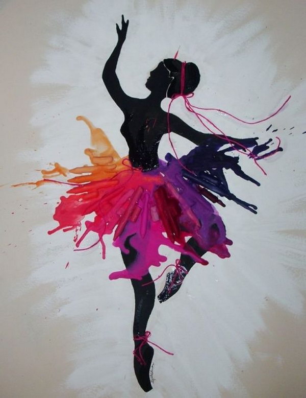 Dancer Melted Crayon Art. 