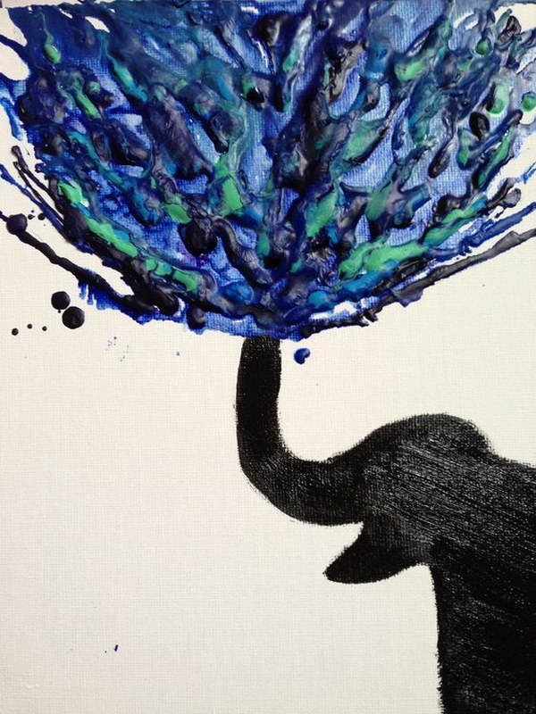 Elephant Crayon Melting Art. 
