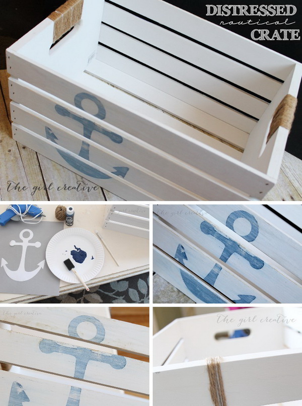 DIY Distressed Nautical Crate Tutorial 