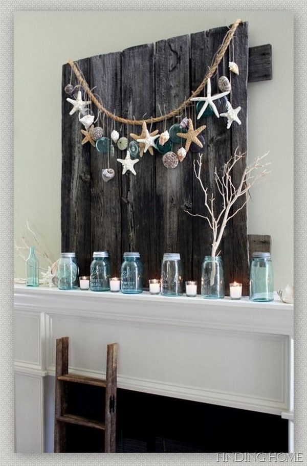 DIY Summer Mantel Decor 