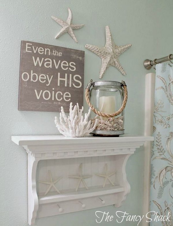 DIY Coastal Bathroom Shelve 